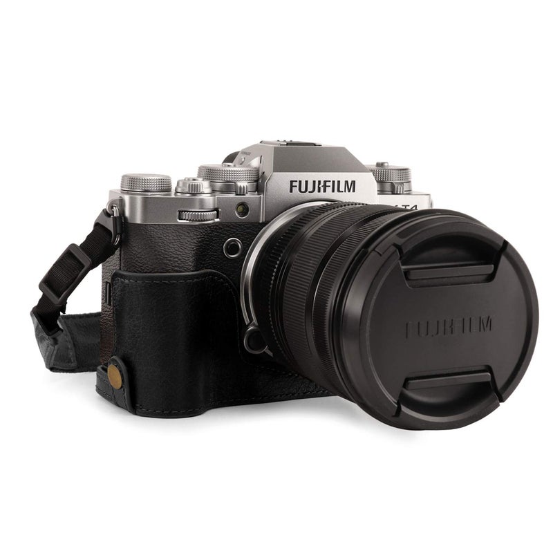 MegaGear MG1923 Ever Ready Genuine Leather Camera Half Case Compatible with Fujifilm X-T4 - Black - Image 1